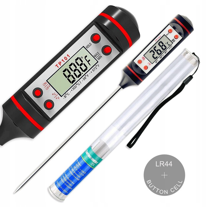 Elektronický teplomer s sondou na mäso s LCD displejom a puzdrom