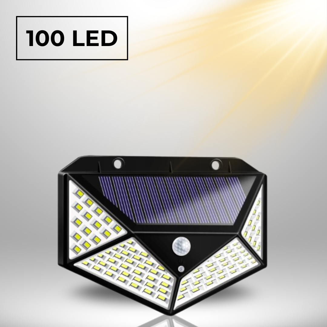 Solárna LED nástenná lampa s pohybovým senzorom, čierna