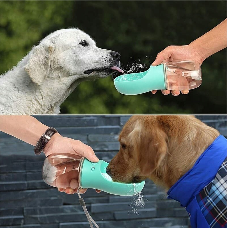 Prenosná fľaša na vodu pre psov 350 ml – Ružová, Biela, Modrá