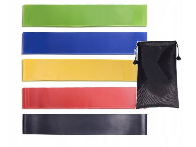 Gumené cvičebné pásy 5x mini band fitness set
