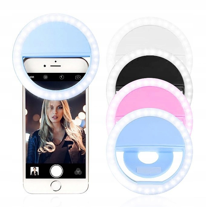 Selfie LED USB krúžková lampa s batériou a Micro USB káblom