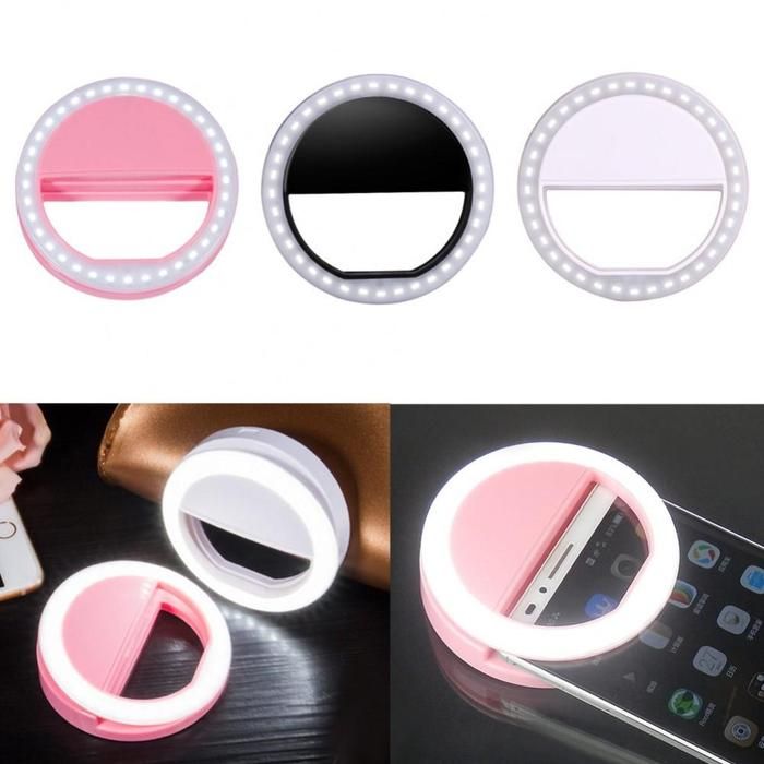 Selfie LED USB krúžková lampa s batériou a Micro USB káblom