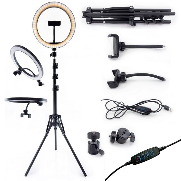 LED kruhová lampa na selfie a make-up so statívom 220 cm