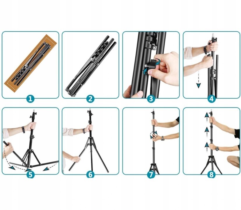LED kruhová lampa na selfie a make-up so statívom 220 cm