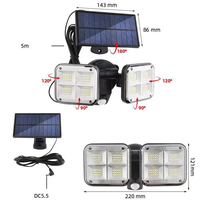 Solárna lampa 120 LED s pohybovým senzorom