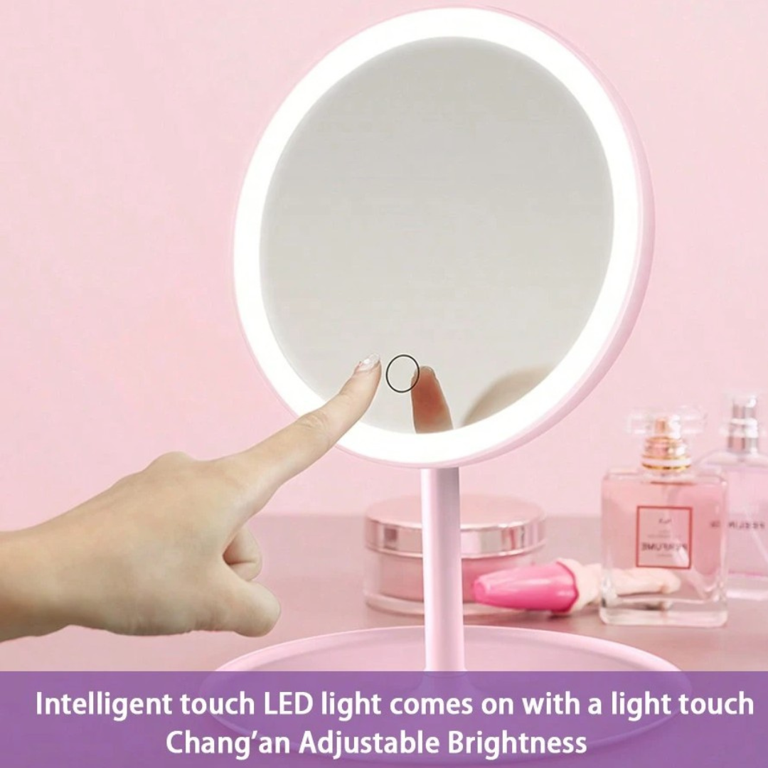 Kozmetické zrkadlo na make-up s trojfarebným LED osvetlením