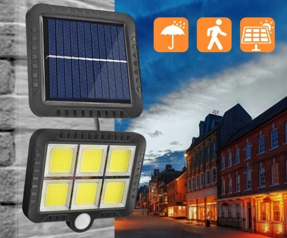 Solárna lampa s diaľkovým ovládaním a 120 LED diódami