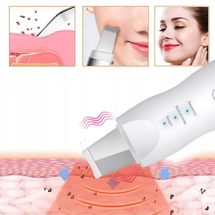 3-v-1 bezdrôtové zariadenie na peeling a lifting pleti