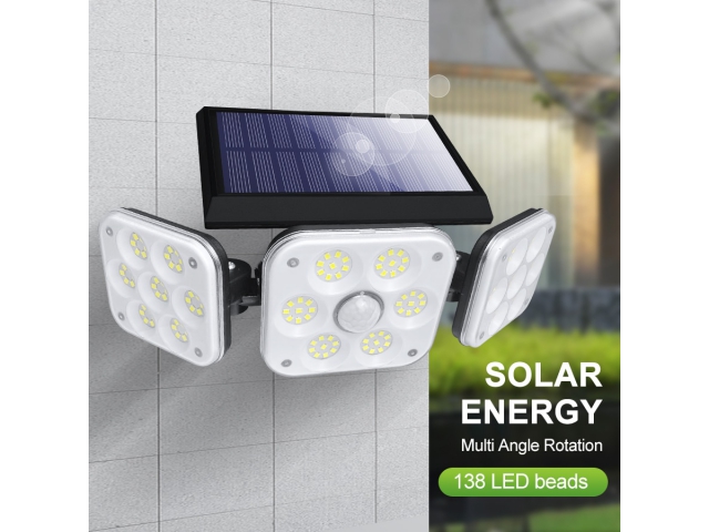 Solárna lampa s 138 LED diódami a pohybovým senzorom