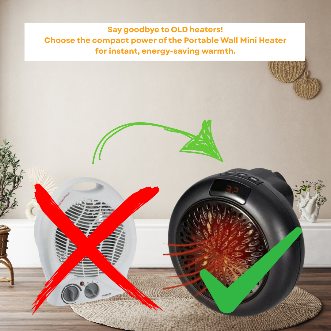 Prenosný mini elektrický ohrievač 900W s diaľkovým ovládaním – rôzne farby