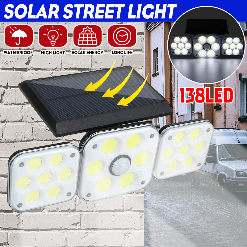 Solárna lampa 138 LED COB s pohybovým senzorom