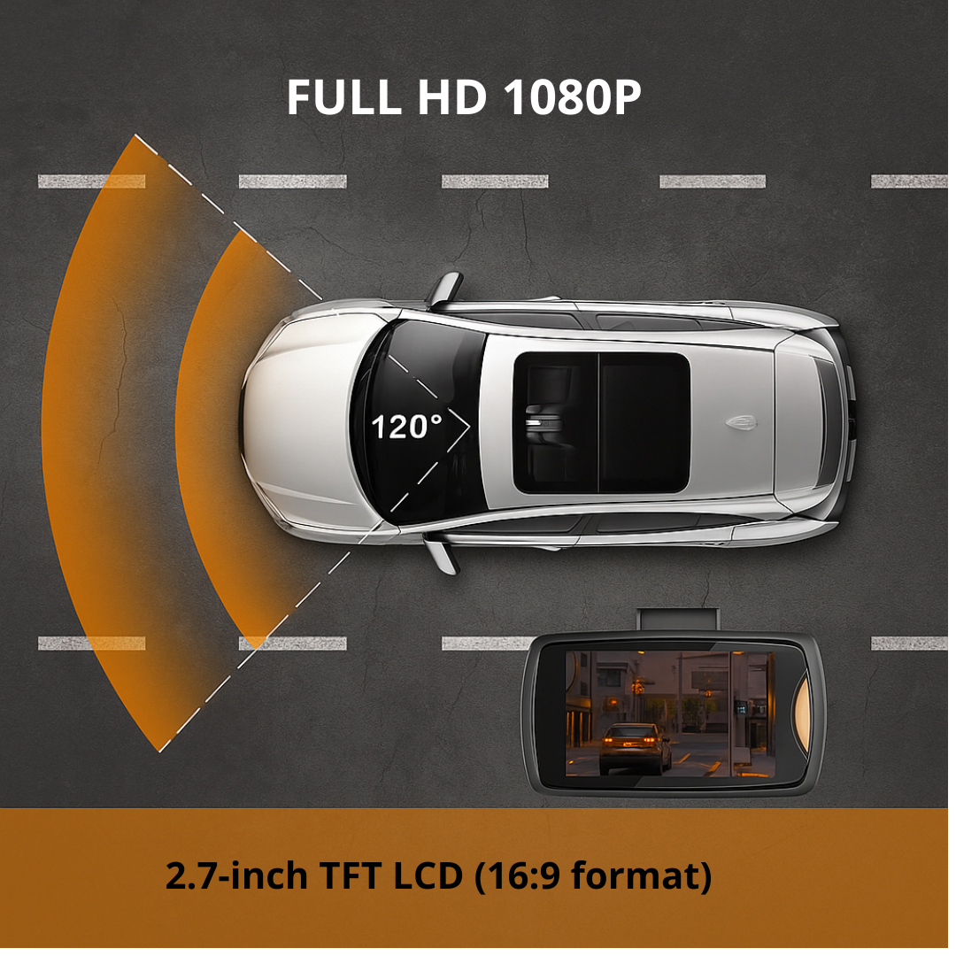 Autokamera s 120° uhlom a IR funkciou FHD