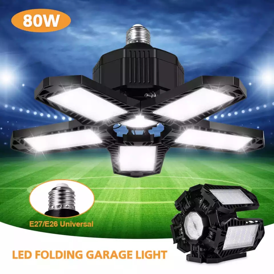 Skladacia LED lampa s vysokým výkonom do garáže, skladu a dielne