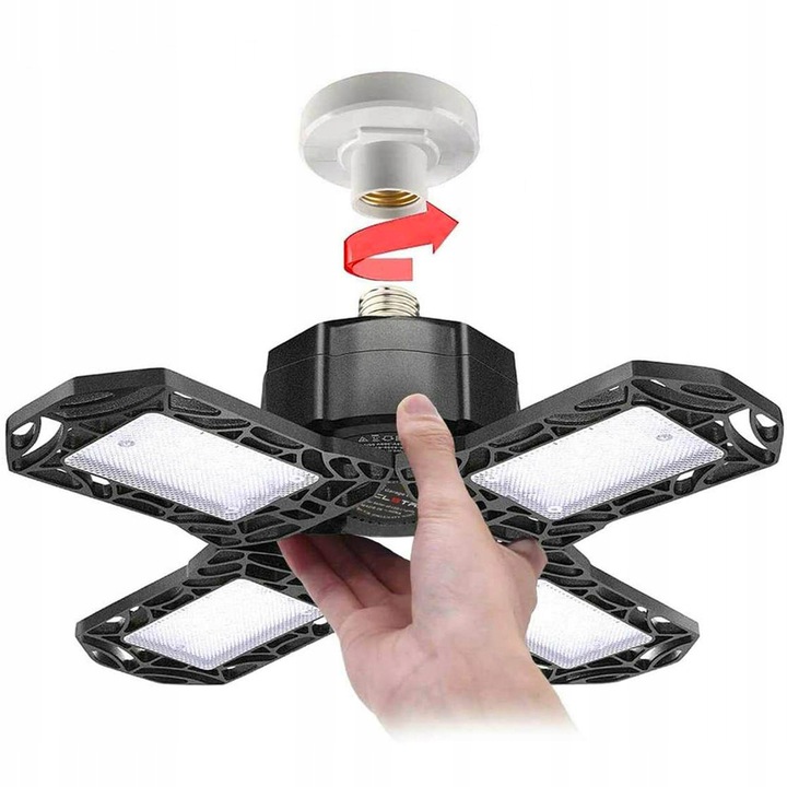 Skladacia LED lampa s vysokým výkonom do garáže, skladu a dielne