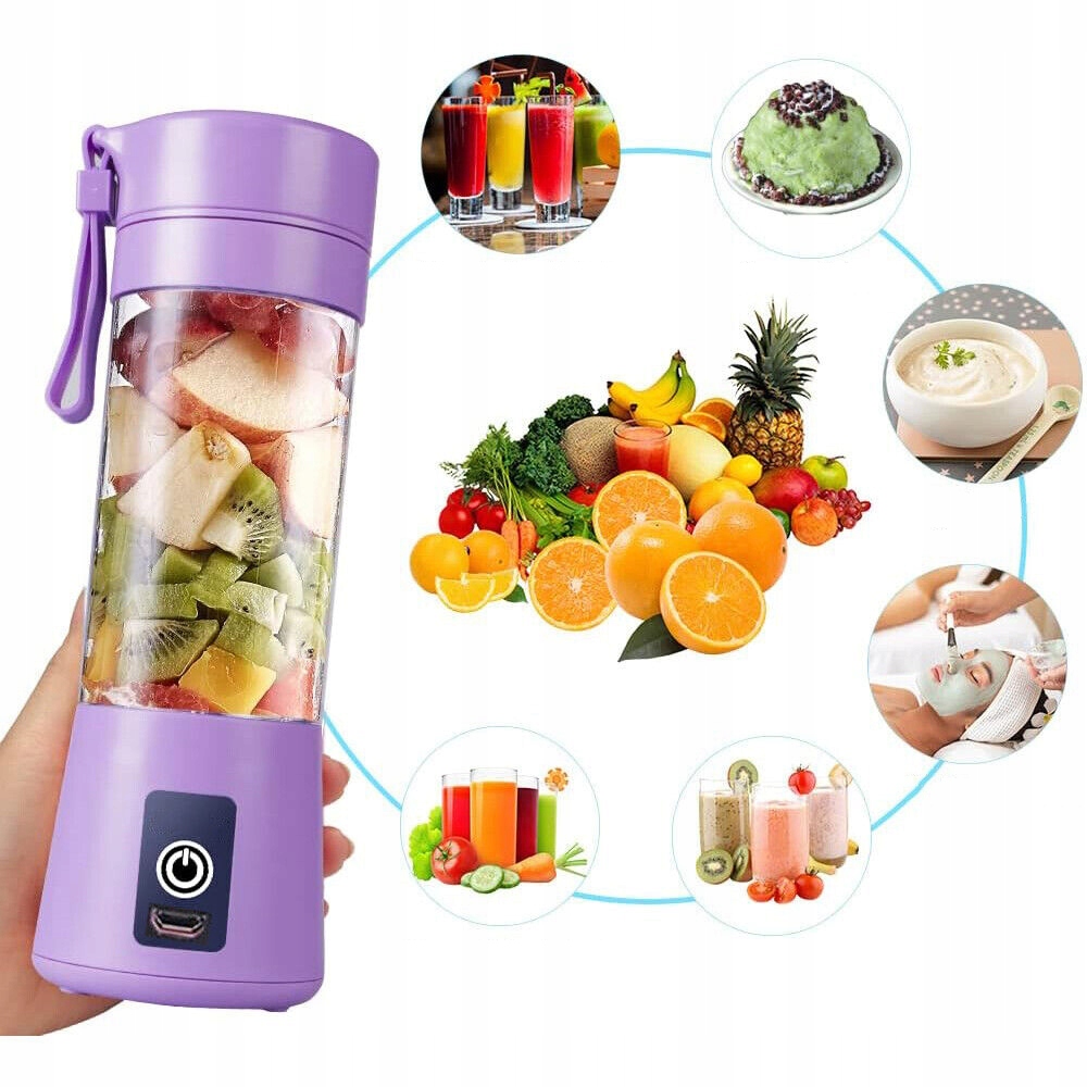 Prenosný mixér pre turistov, USB, batéria, 380 ml