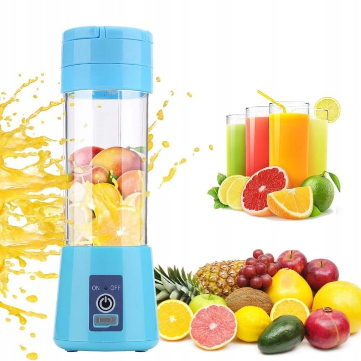Prenosný mixér pre turistov, USB, batéria, 380 ml