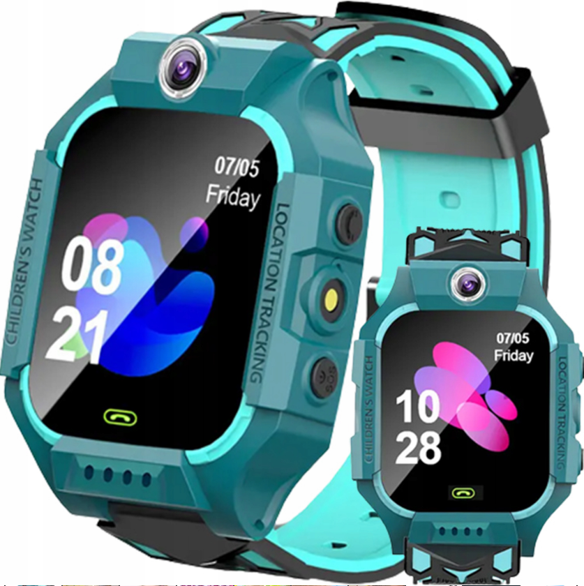 Detské smartwatch Q19 s GPS lokalizátorom - 3 farby - tyrkysová