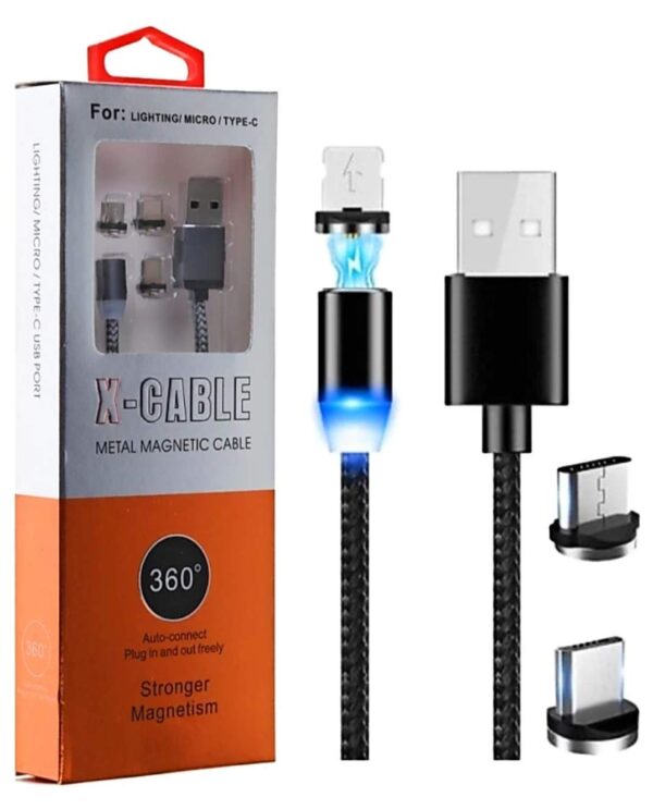 Magnetický nabíjací kábel 3v1 (Micro USB, C, iPhone)