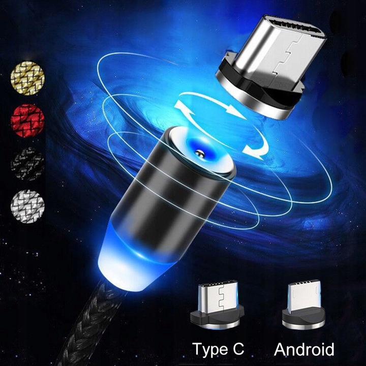 Magnetický nabíjací kábel 3v1 (Micro USB, C, iPhone)