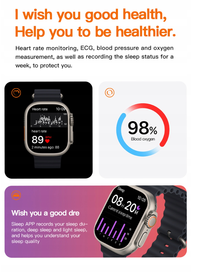 S9 Ultra Smart Hodinky Unisex Bluetooth - 49MM