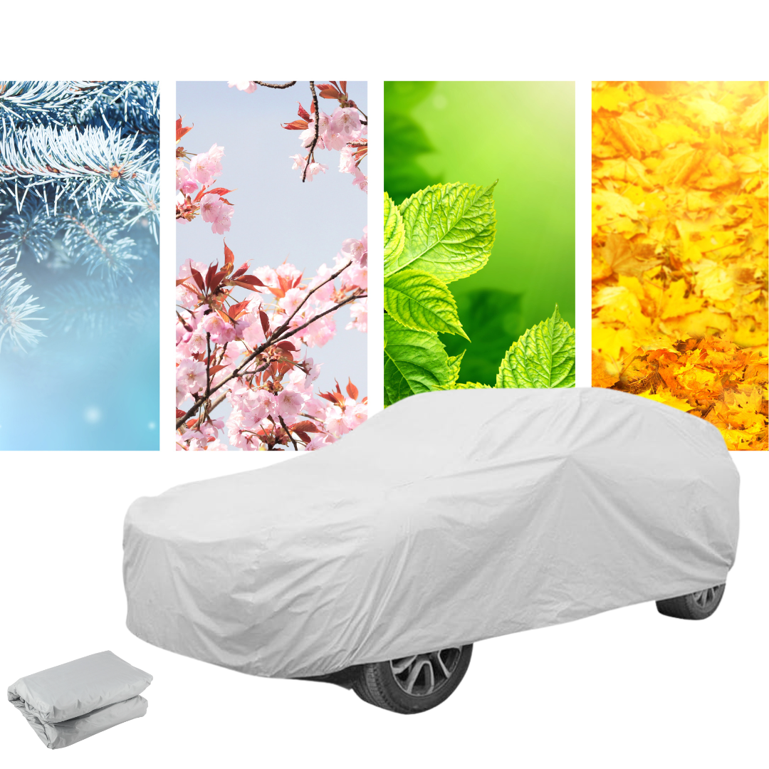 Prémiový šedý obal na auto – celoročná ochrana (veľkosť L/XL)