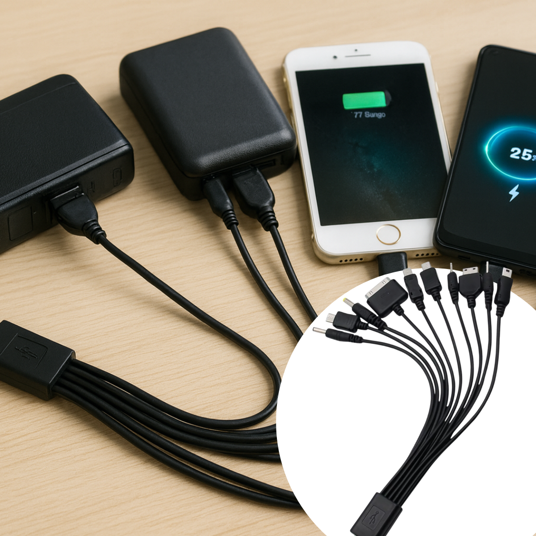 10 v 1 USB nabíjací kábel s viacerými konektormi