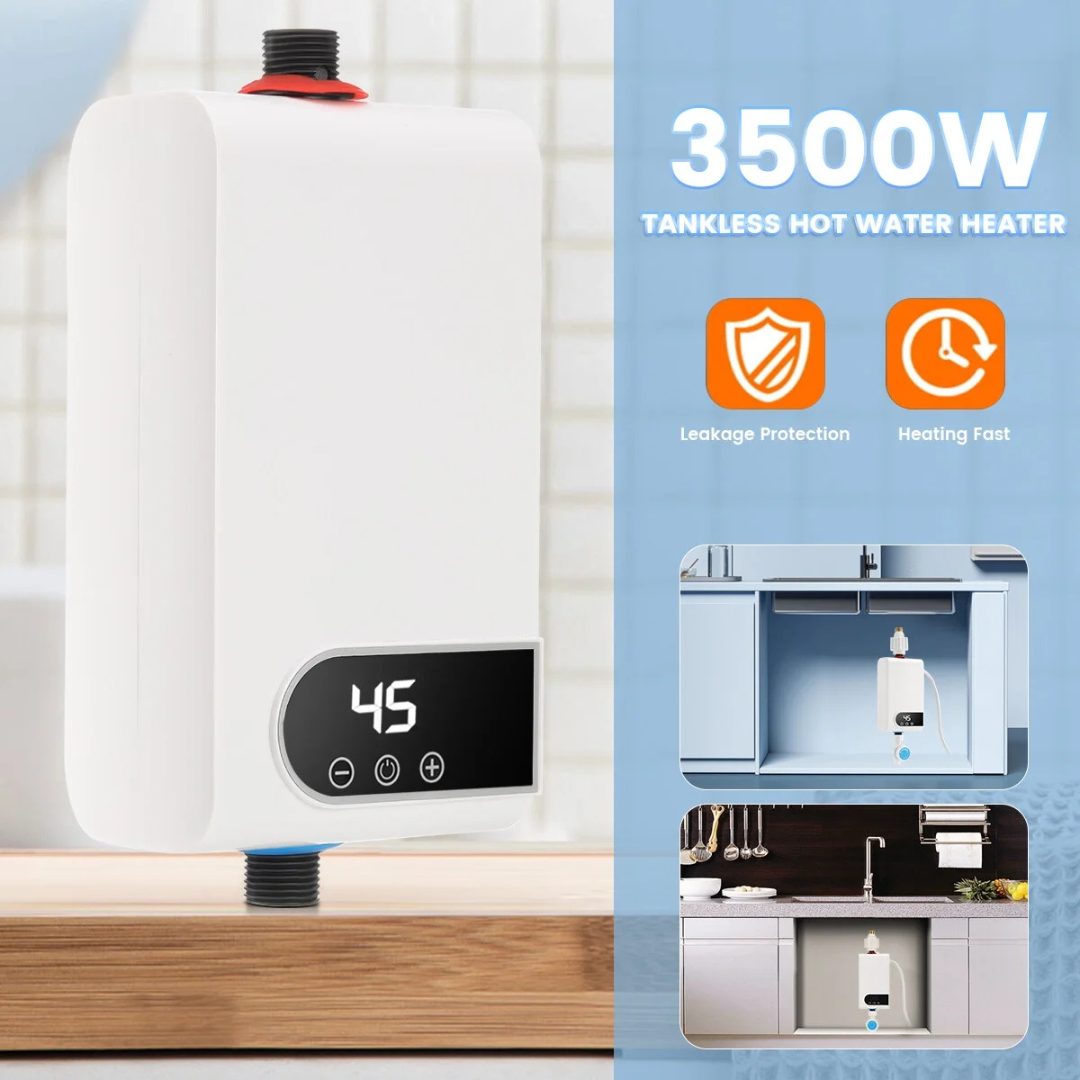 Okamžitý beznádržkový elektrický ohrievač vody – 3500W | Digitálny displej