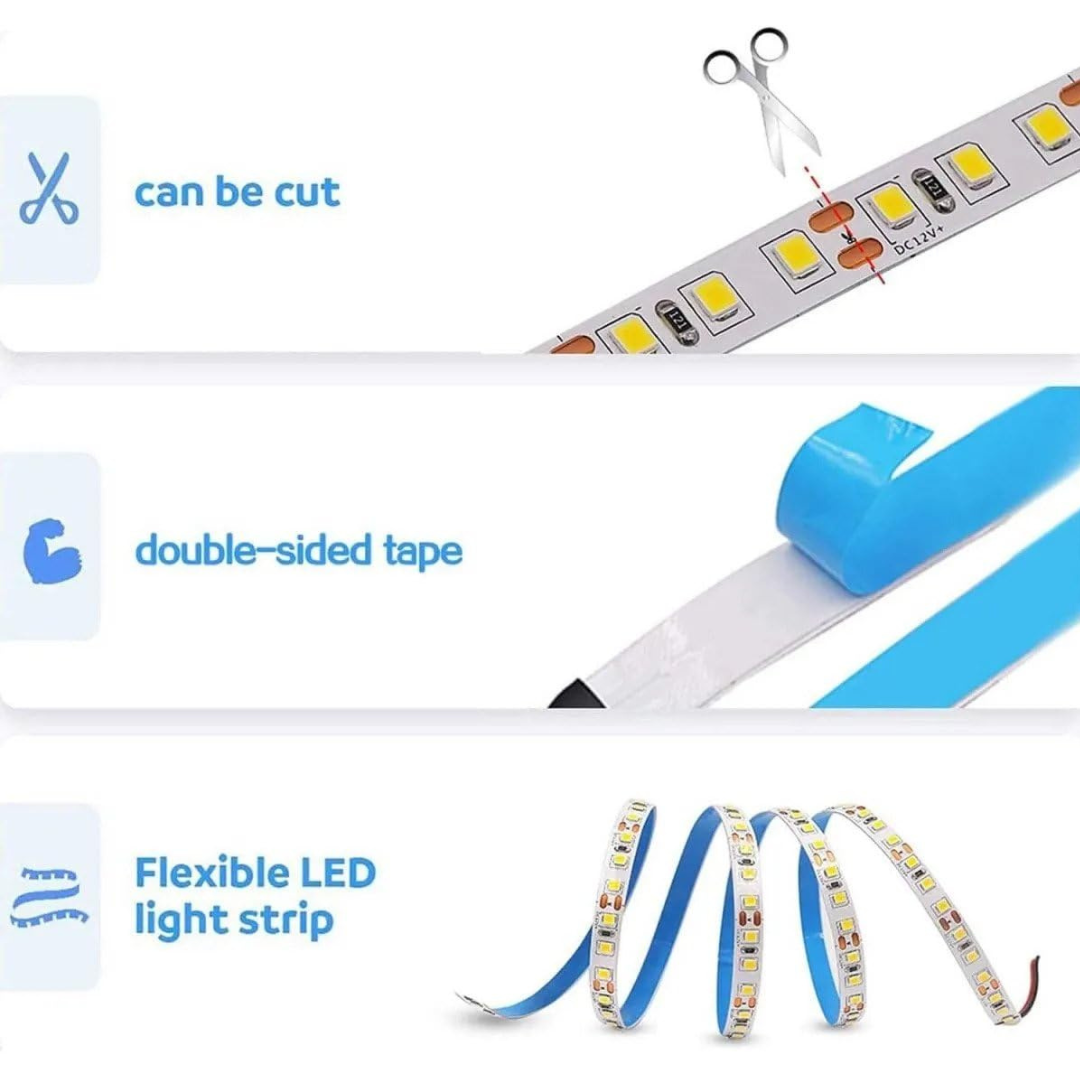 SMD LED pásik 5m RGB s napájaním a diaľkovým ovládaním