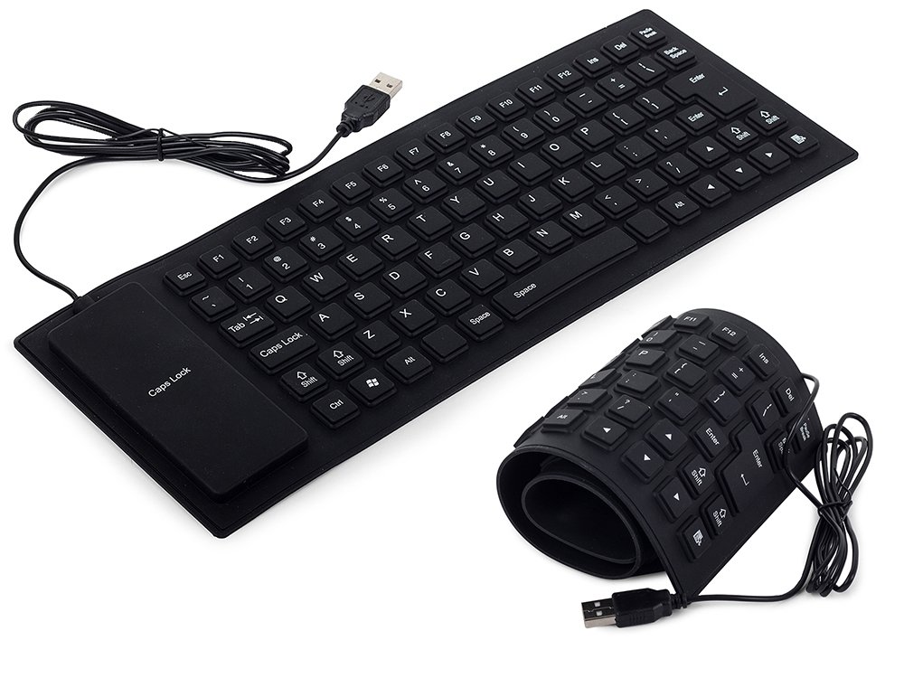Silikónová čierna klávesnica USB tichá