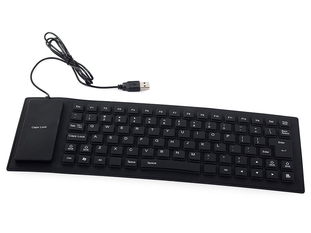 Silikónová čierna klávesnica USB tichá