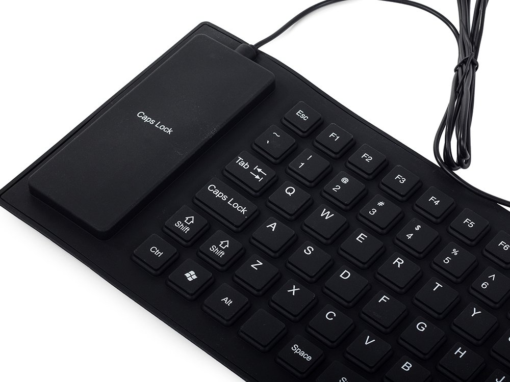 Silikónová čierna klávesnica USB tichá
