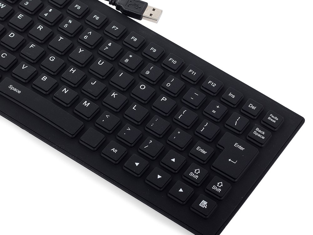 Silikónová čierna klávesnica USB tichá