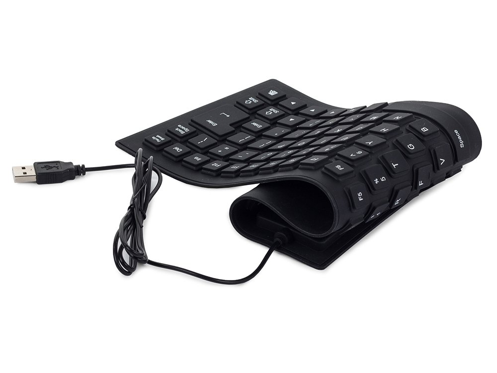 Silikónová čierna klávesnica USB tichá