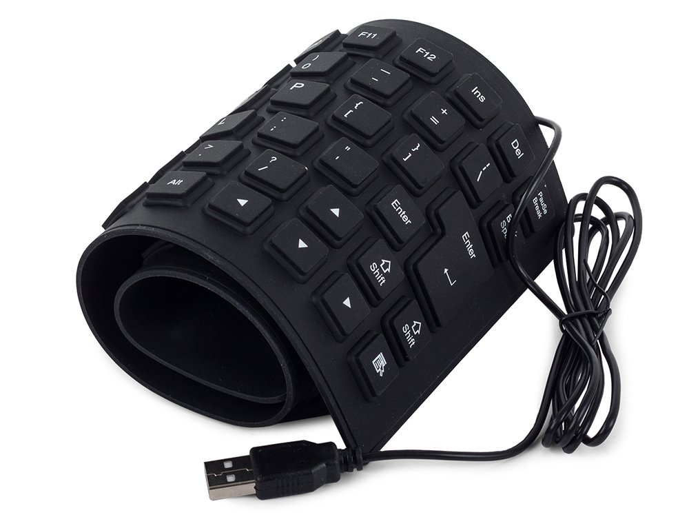 Silikónová čierna klávesnica USB tichá