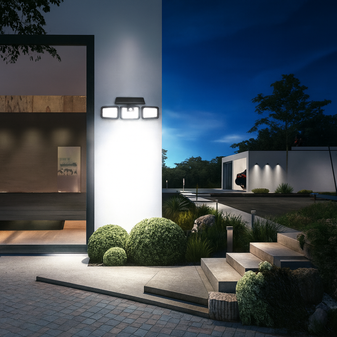 Solárna halogénová lampa 100 LED so súmrakovým a pohybovým senzorom