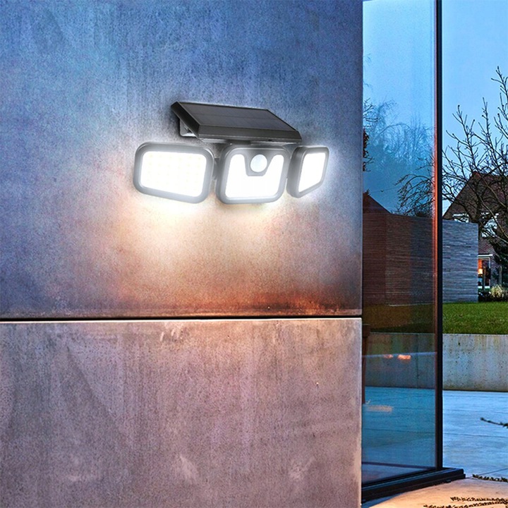 Solárna halogénová lampa 100 LED so súmrakovým a pohybovým senzorom
