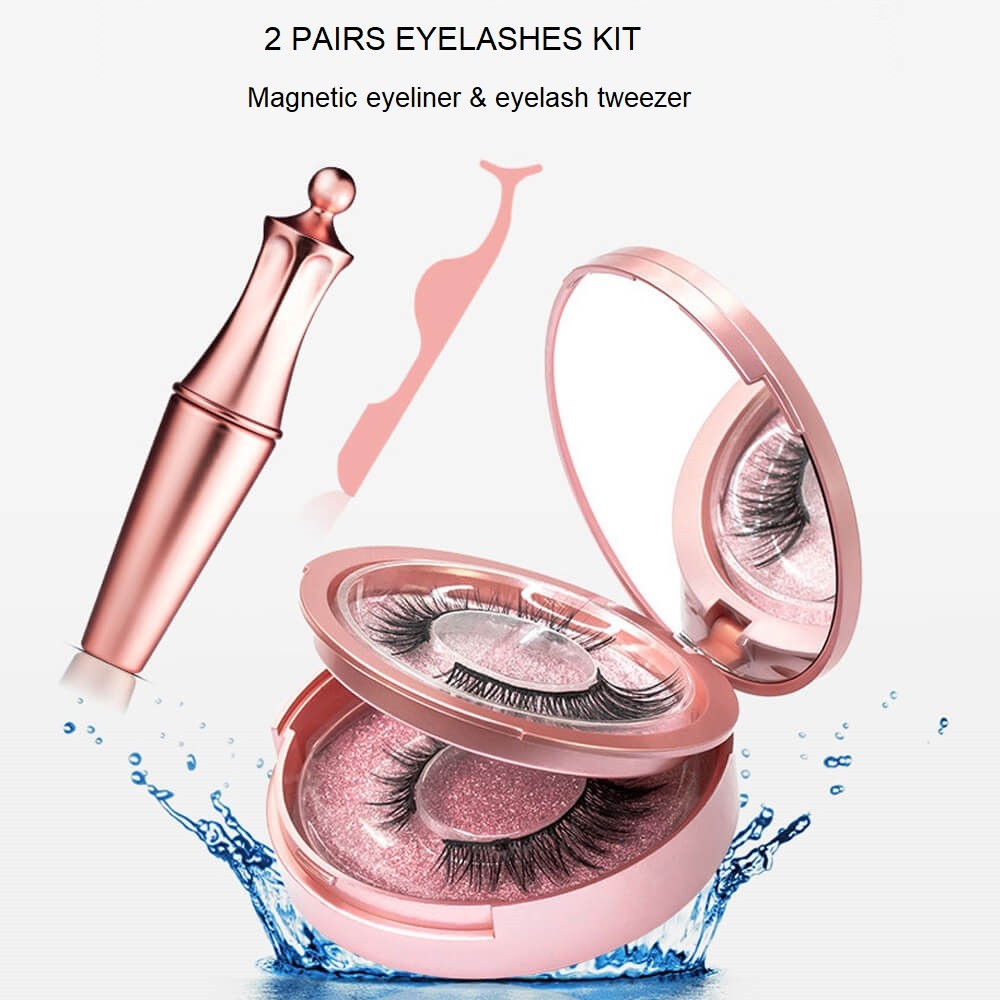3D Magnetické Riasy - 7 Párov s Magnetickým Eyelinerom a Aplikátorom