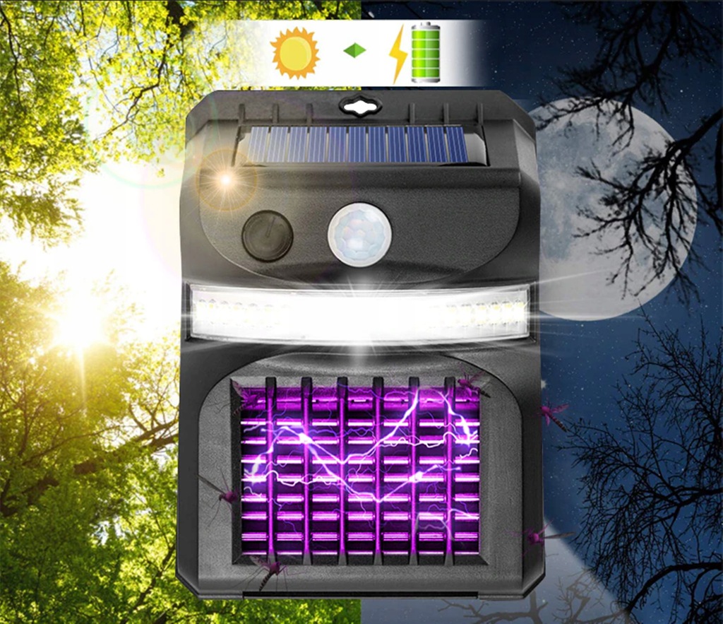 Solárna nástenná lampa s funkciou odpudzovania hmyzu