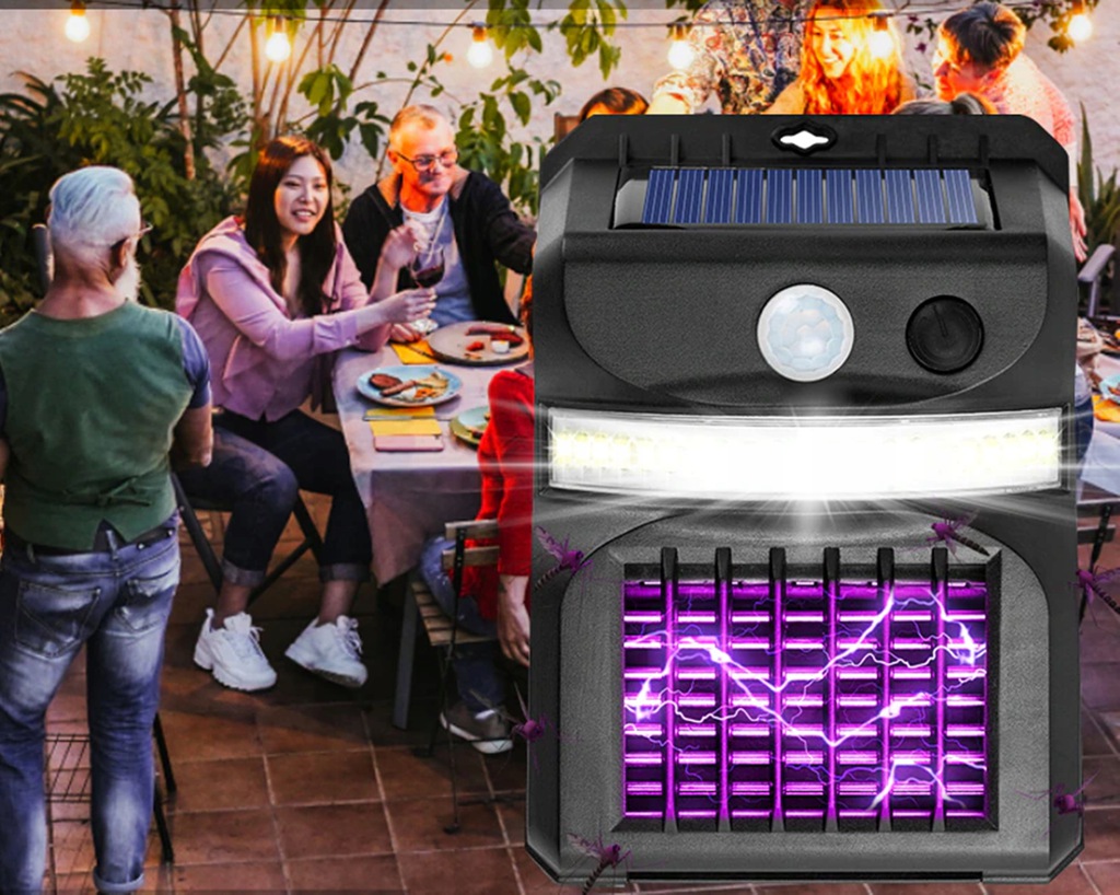 Solárna nástenná lampa s funkciou odpudzovania hmyzu