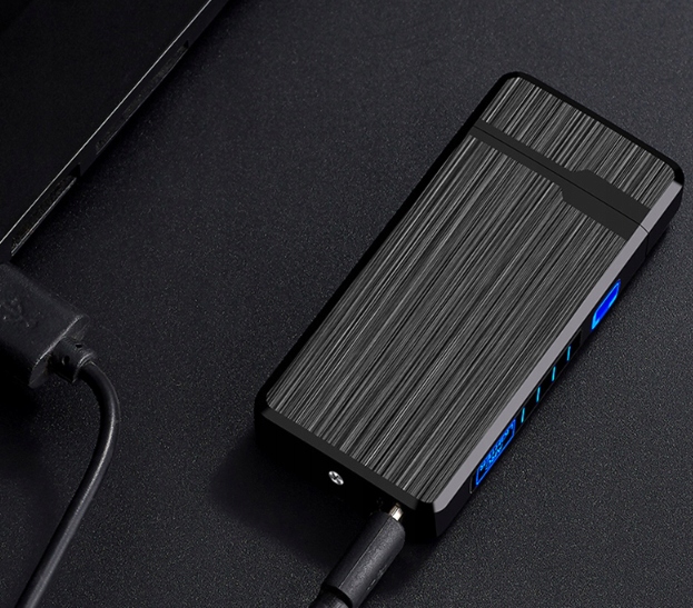 Plazmový Chrómový Zapaľovač s USB a LED
