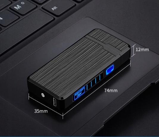 Plazmový Chrómový Zapaľovač s USB a LED