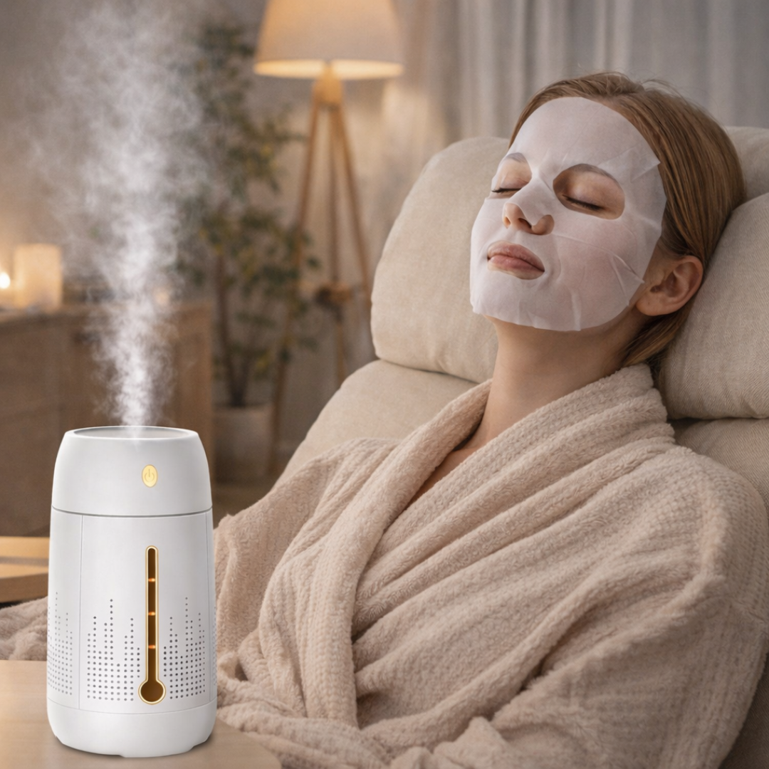Zvlhčovač vzduchu 1,2L na aromaterapiu s LED svetlom