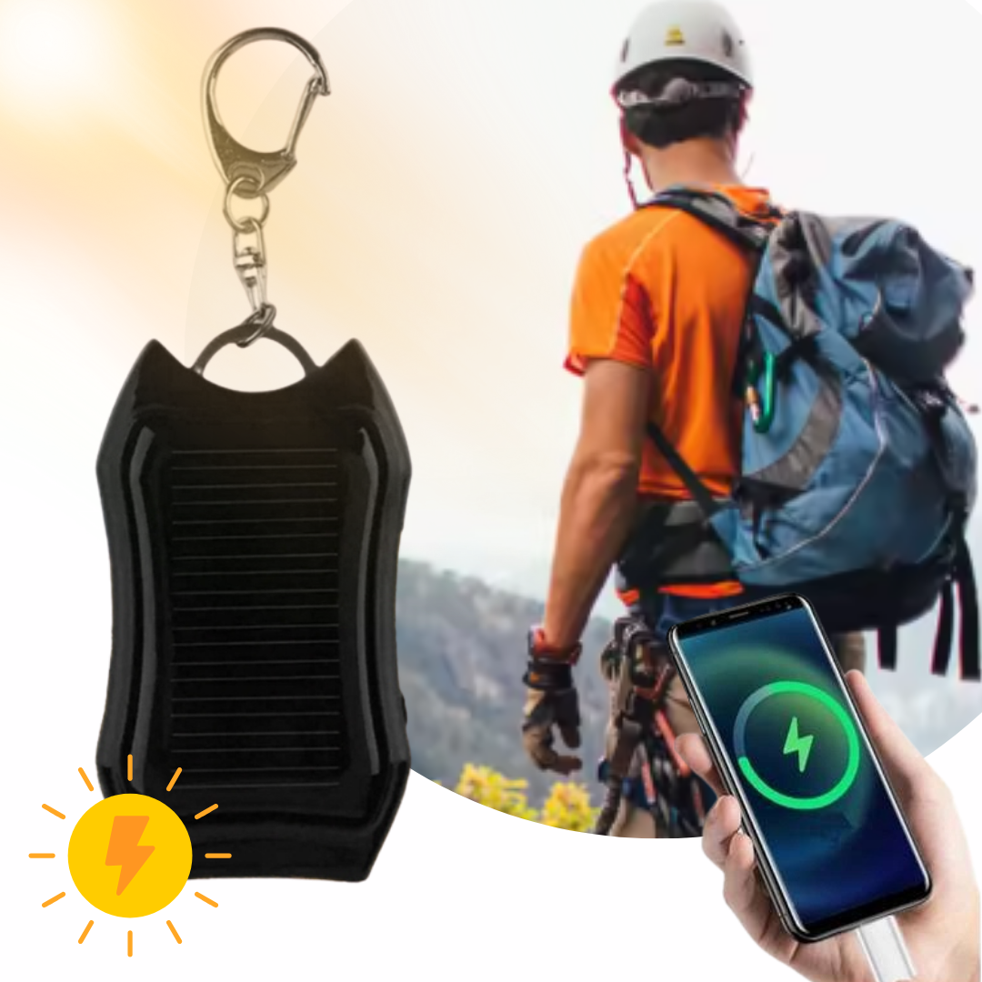 Solárny powerbank s kľúčenkou a svietidlom 1200 mAh