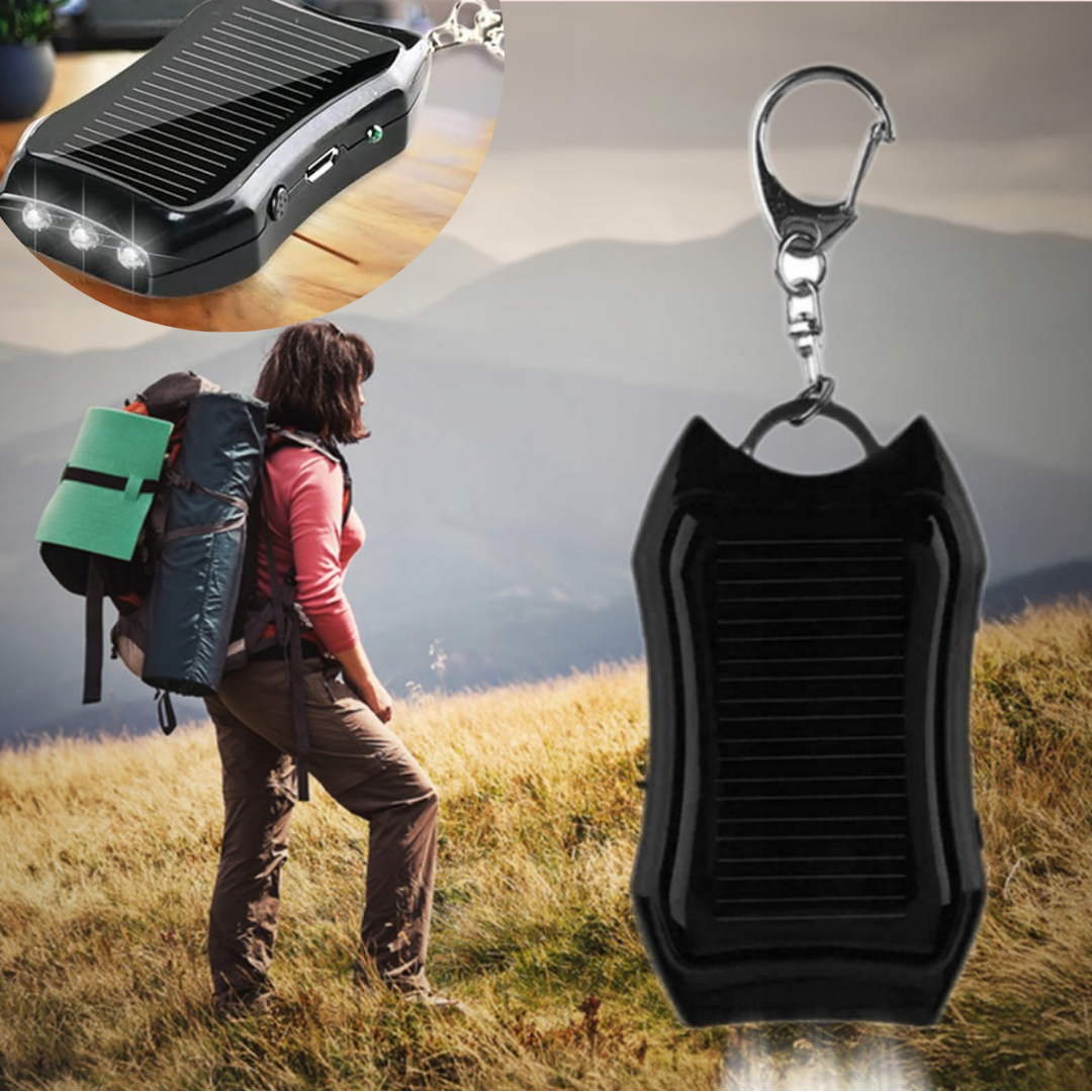 Solárny powerbank s kľúčenkou a svietidlom 1200 mAh