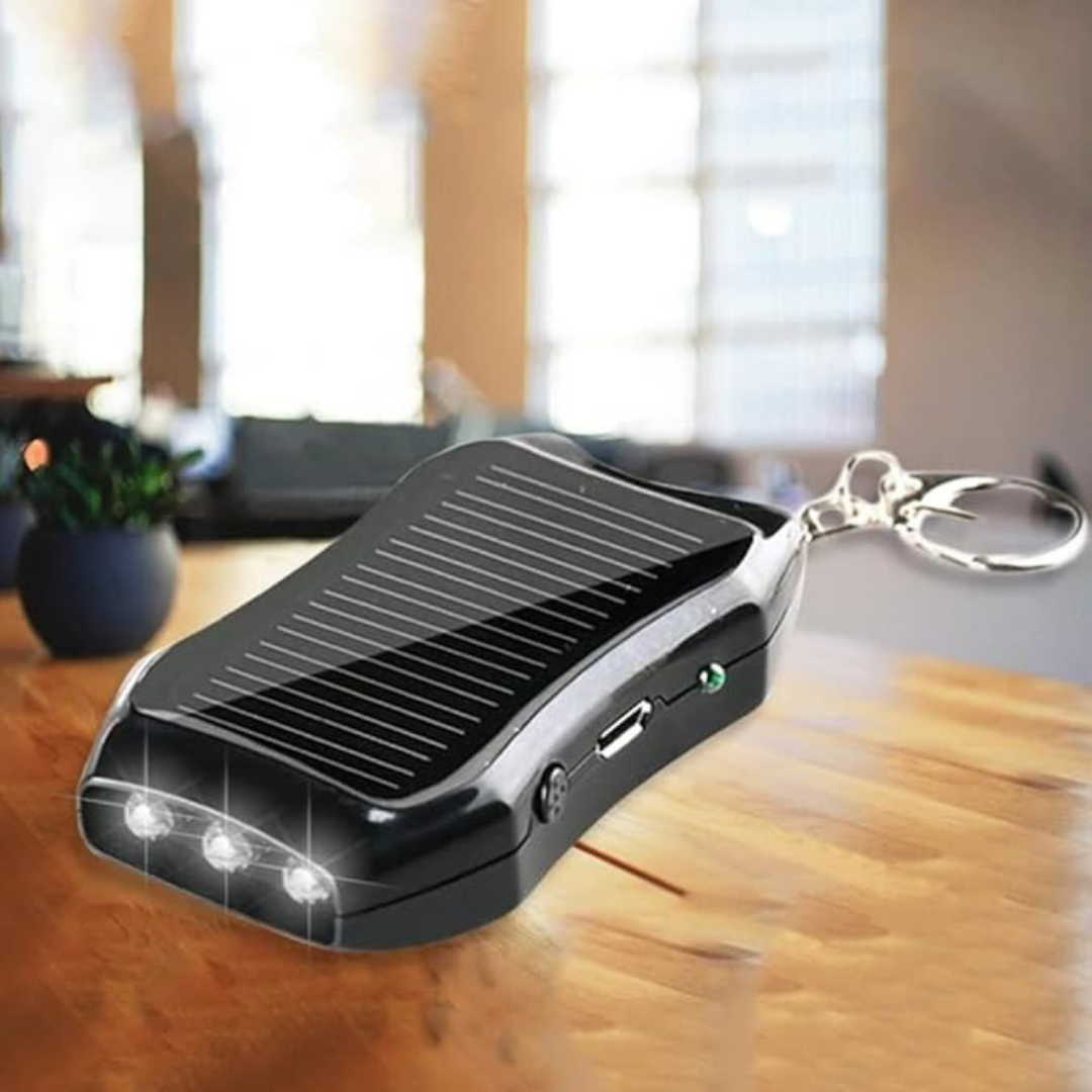 Solárny powerbank s kľúčenkou a svietidlom 1200 mAh