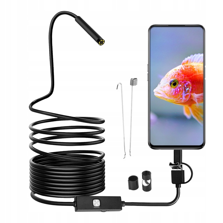 USB ENDOSKOPICKÁ KAMERA – VODOTESNÁ HD INŠPEKCIA S KÁBLOM 1m/5m