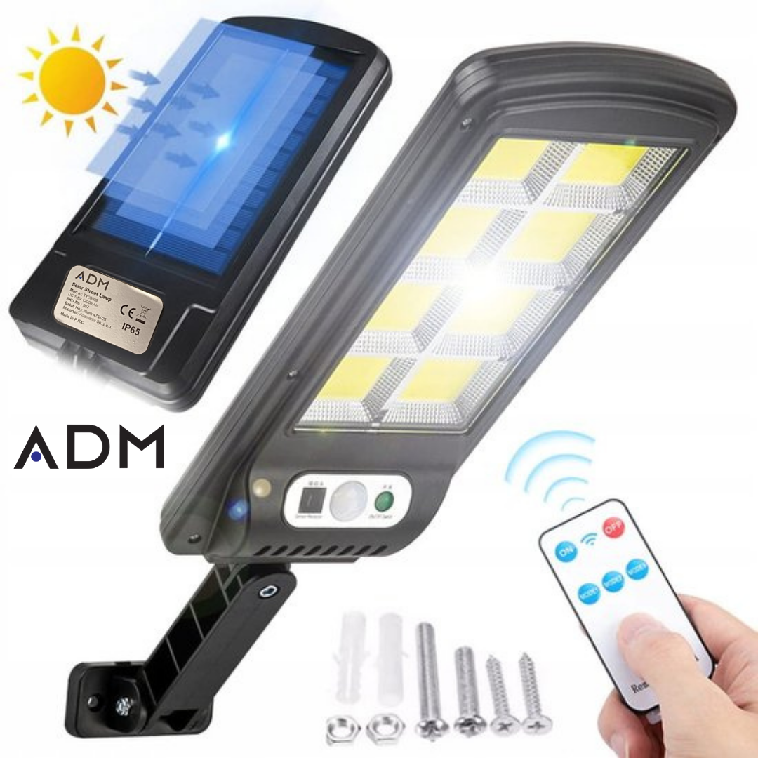 ADM solárna pouličná lampa s pohybovým senzorom 1 200 mAh a diaľkovým ovládaním