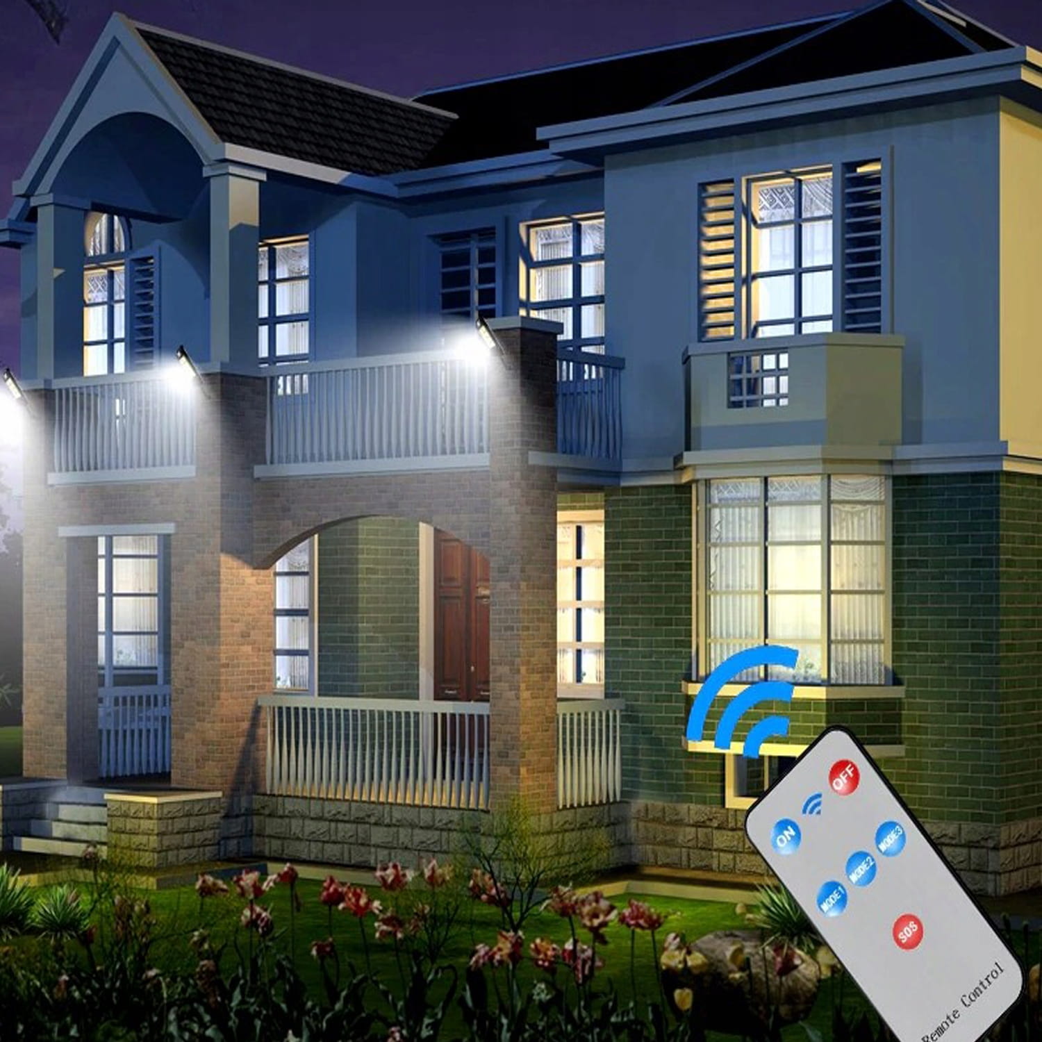 ADM solárna pouličná lampa s pohybovým senzorom 1 200 mAh a diaľkovým ovládaním
