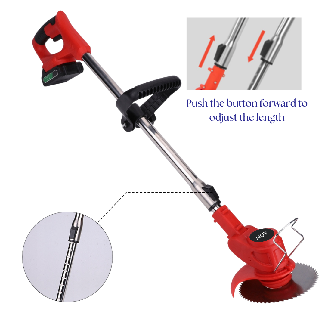 Bezdrôtový skladací trimmer na trávu + 2 batérie
