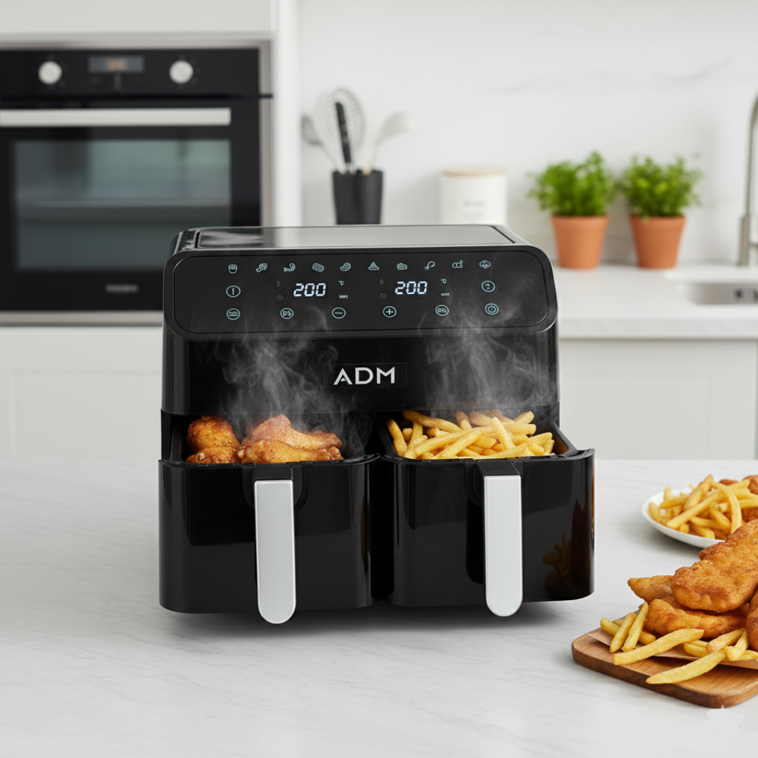 Dvojitá fritéza s horúcim vzduchom ADM – 2 košíky, 8L